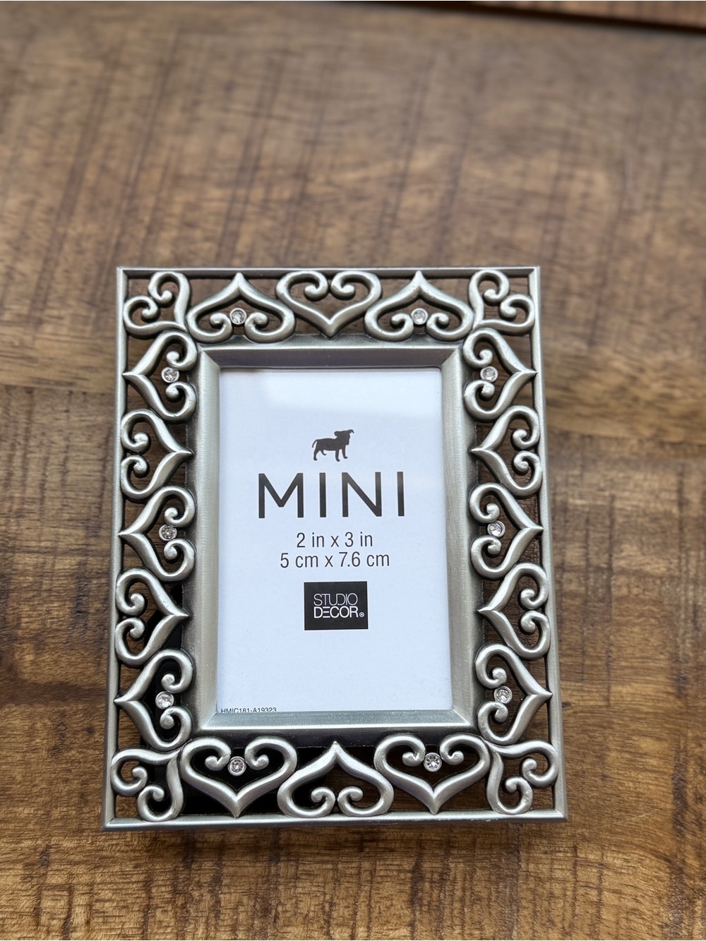 Studio Decor Expressions Pewter Heart Jeweled Mini Picture Frame 2x3 New - Picture 3 of 6